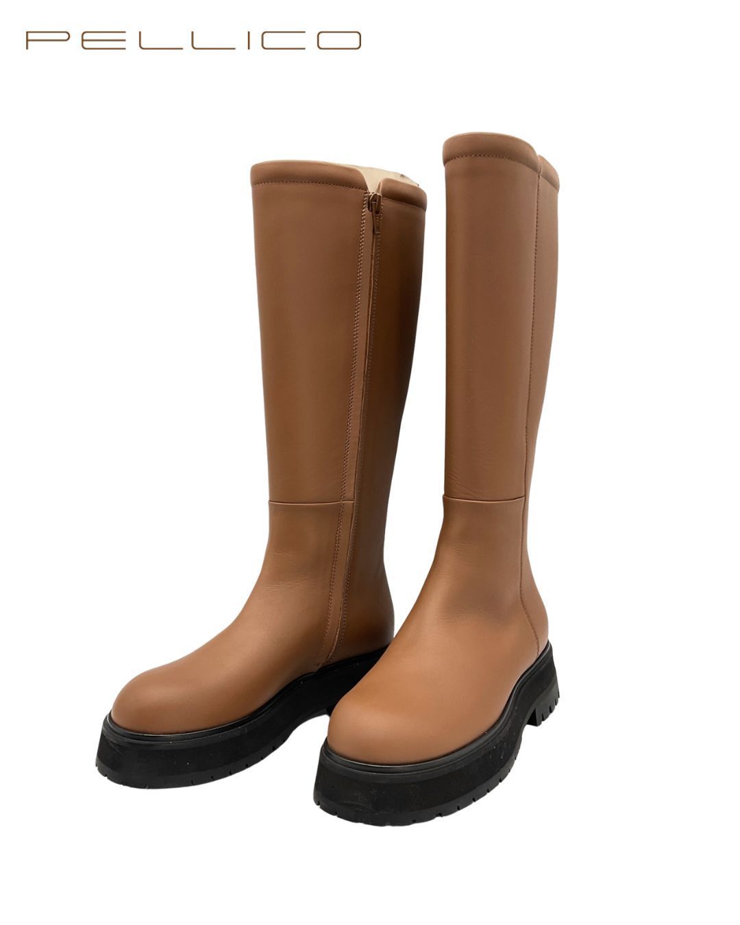 PELLICO ペリーコ 9681 MAX 20 TR サイドジップロングブーツ 34 NOCE ブラウン げ交渉