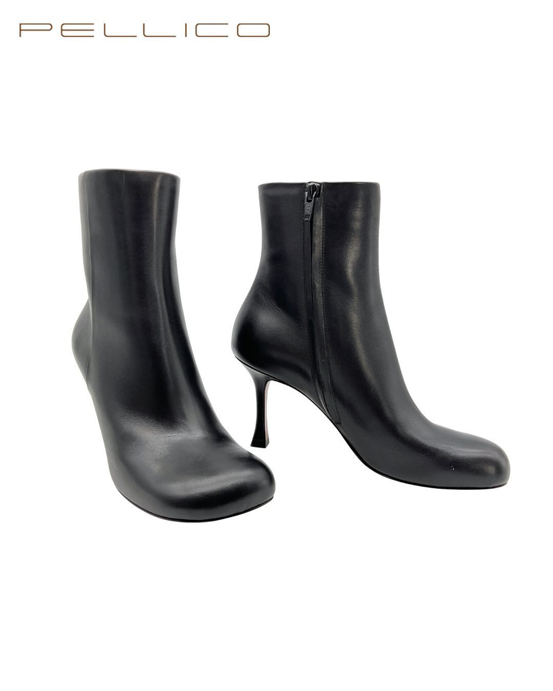 PELLICO ペリーコ 7351 MILENA 80 TR サイドジップレザーヒールブーツ 37 NERO ブラック げ交渉