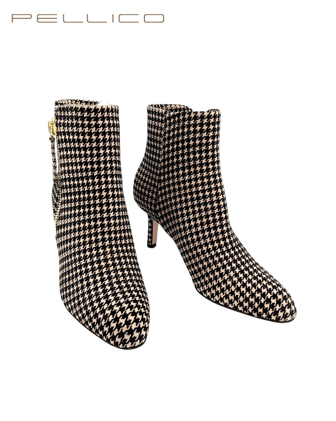 PELLICO ペリーコ 7459 METRO 65 TR ハウンドトゥースサイドジップヒールブーツ 34 6882 ブラウン調 げ交渉