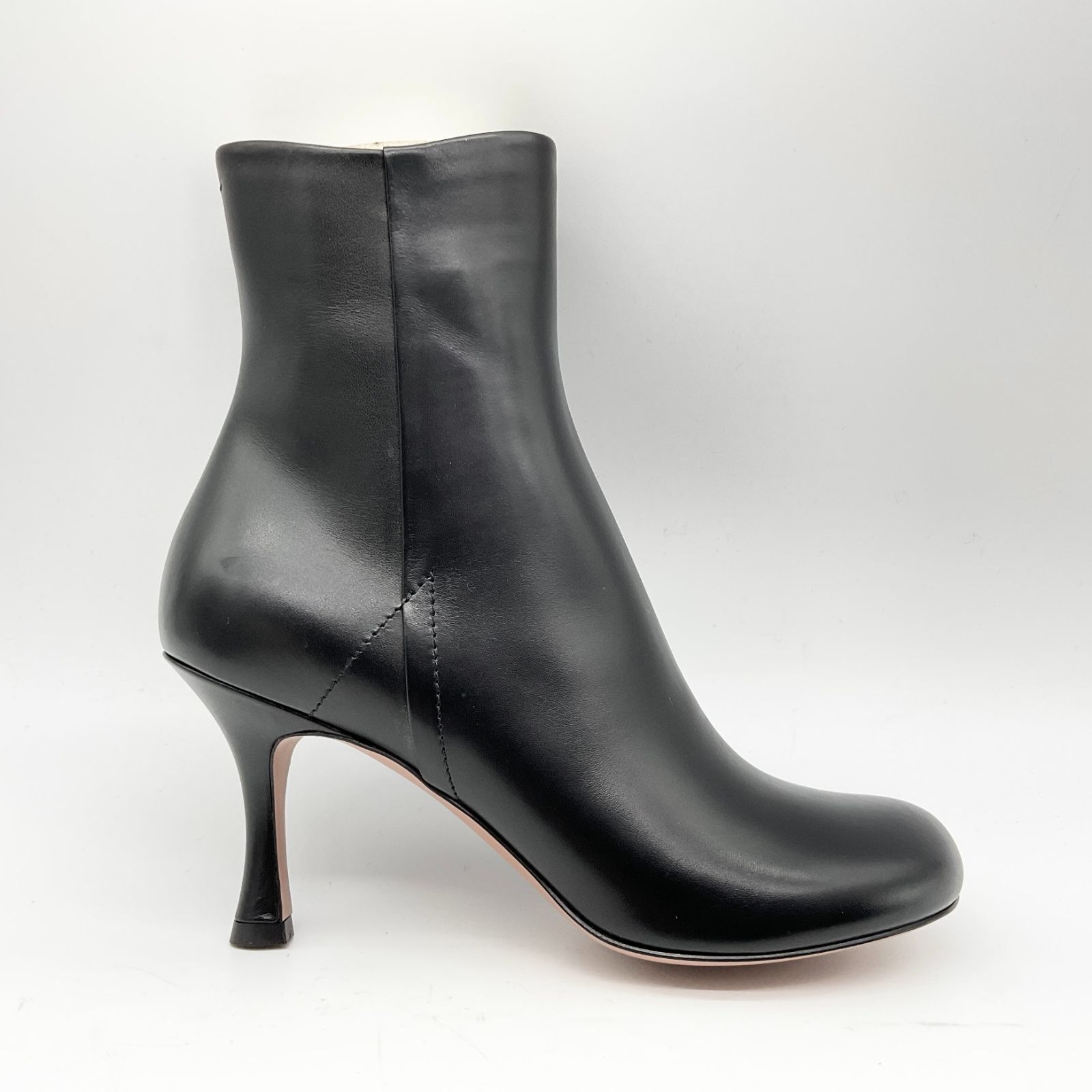 TR サイドジップレザーヒールブーツ