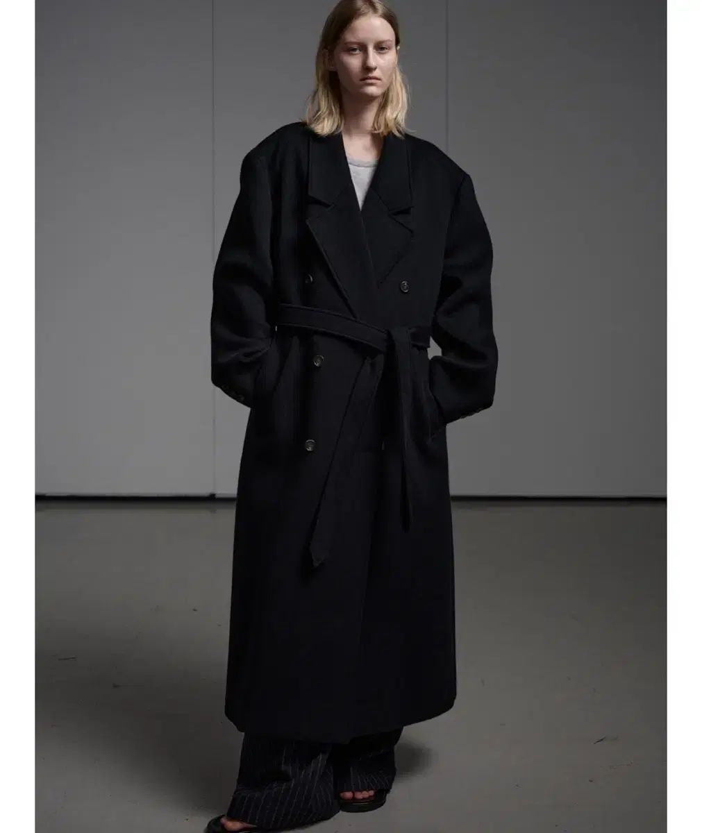 FACADE PATTERN ファサードパターン カシミア ベルト付き ダブルコート