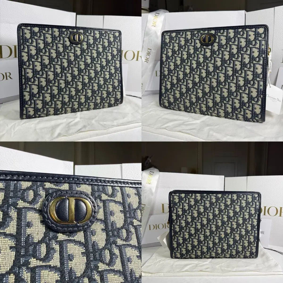 ディオール オブリーク ジャカード 30 モンテーニュ ポーチ クラッチバッグ