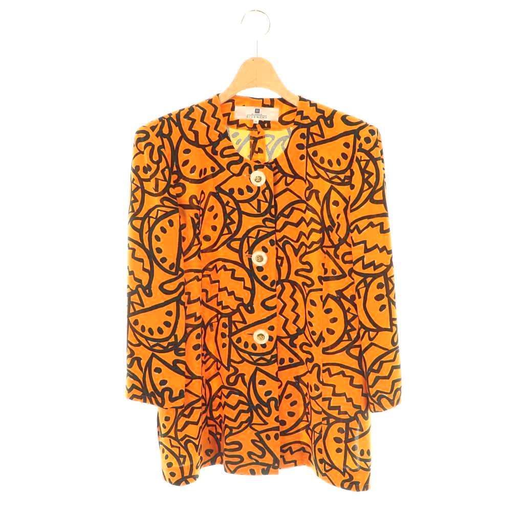 極美品 GIVENCHY ノーカラージャケット 金ボタン ゴールド ブラウン 極美品 GIVENCHY ノーカラージャケット 金ボタン ゴールド ブラウン
