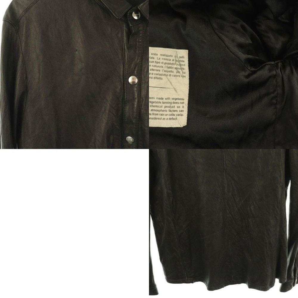 【中古】ジョルジオブラット GIORGIO BRATO 8 One Gravity レザーブルゾン シャツ ジャケット 48 M 黒 ■G メンズ ジョルジオブラット GIORGIO BRATO 8 One Gravity レザーブルゾン