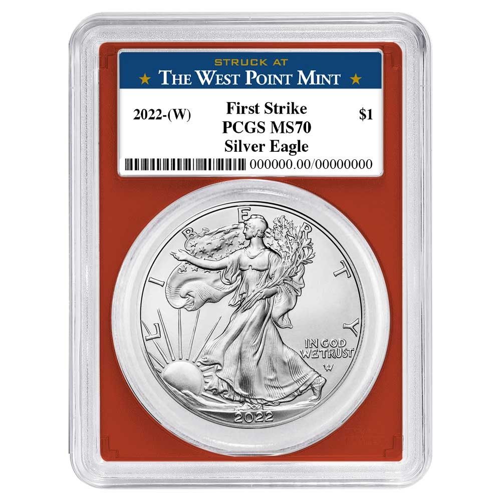 2025 W 1 American Silver Eagle PCGS MS 70 FS West Point Label Red Frame