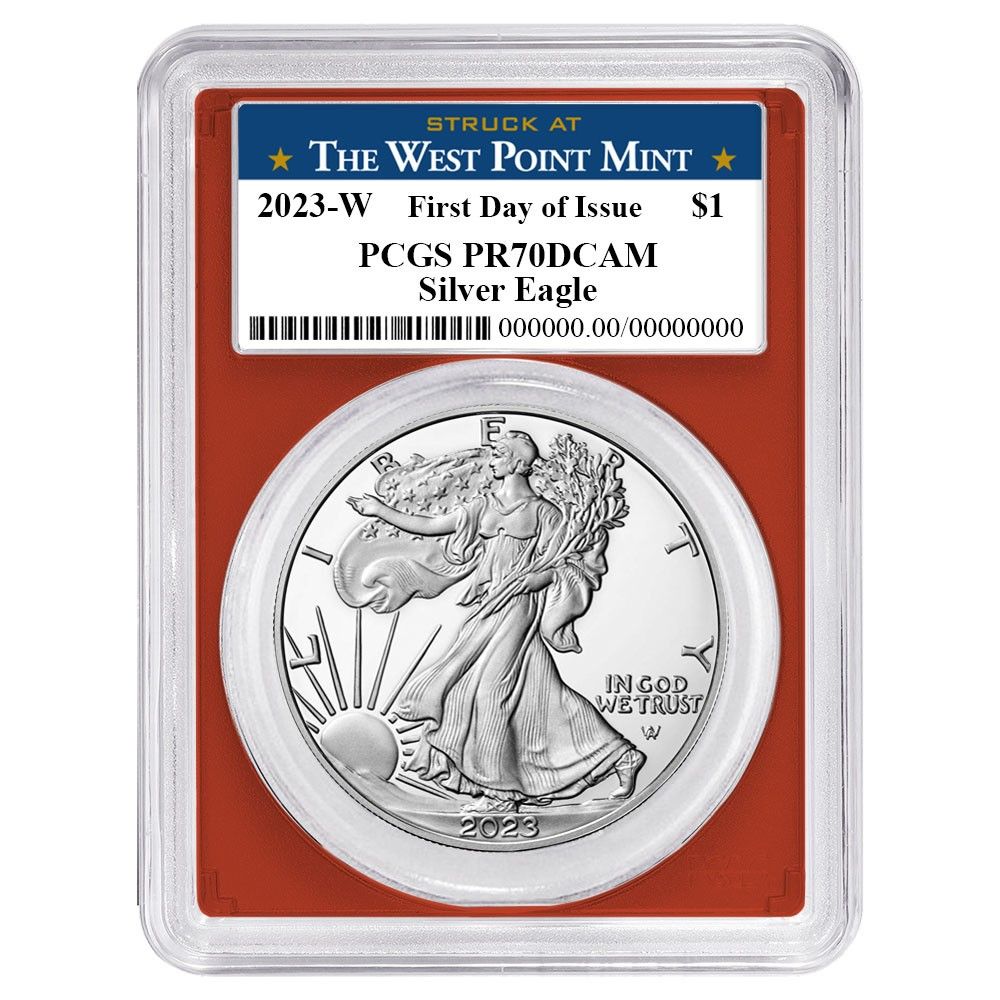 2025-W Proof 1 American Silver Eagle PCGS FDOI West Point Label Red
