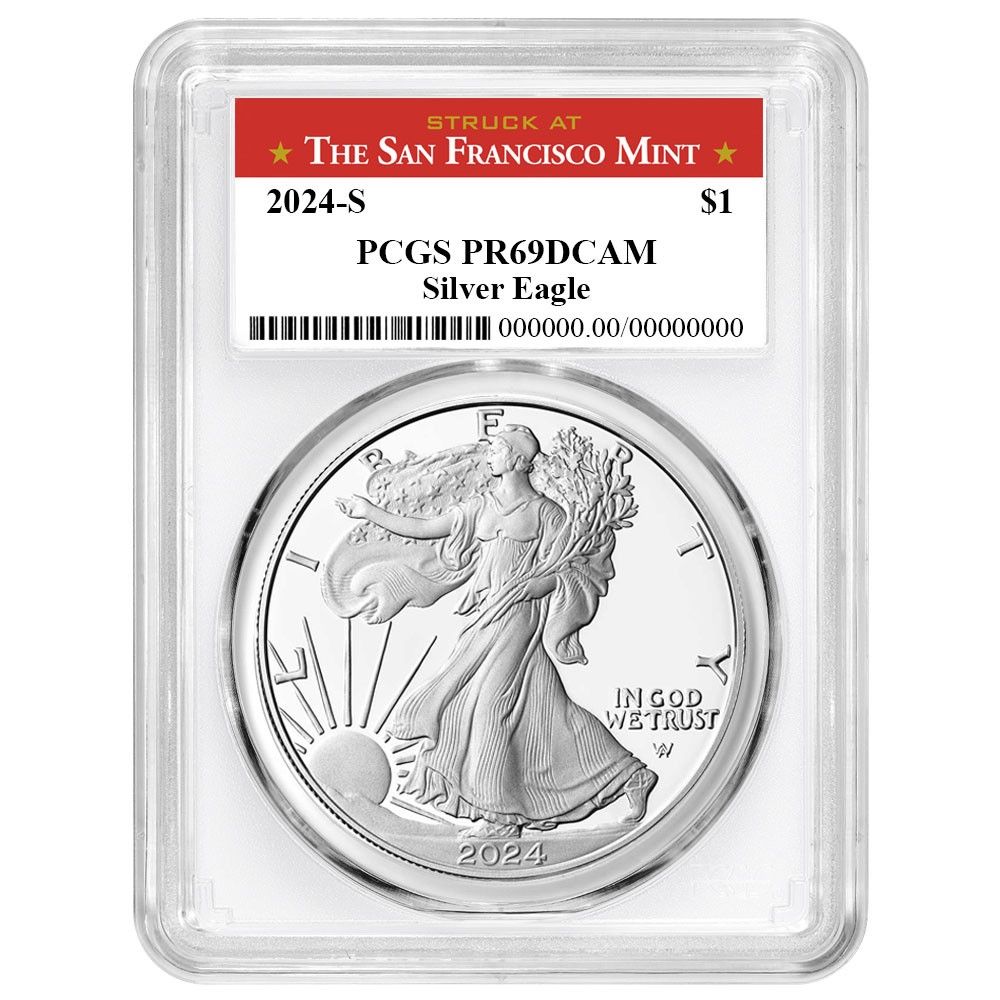 2025 S Proof 1 American Silver Eagle PCGS San Francisco Label White