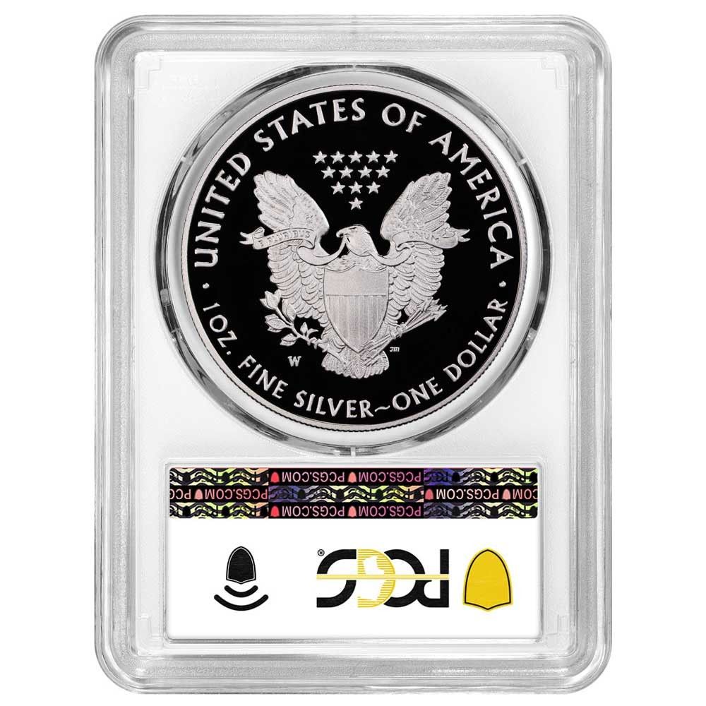 2021 W Proof 1 Type American Silver Eagle PCGS FDOI Blue Label