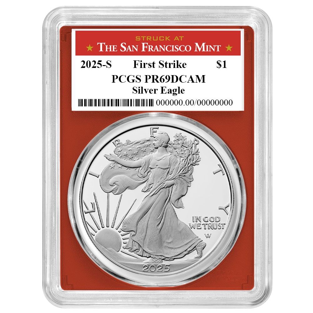 2025-S Proof 1 American Silver Eagle PCGS FS San Francisco Label Red