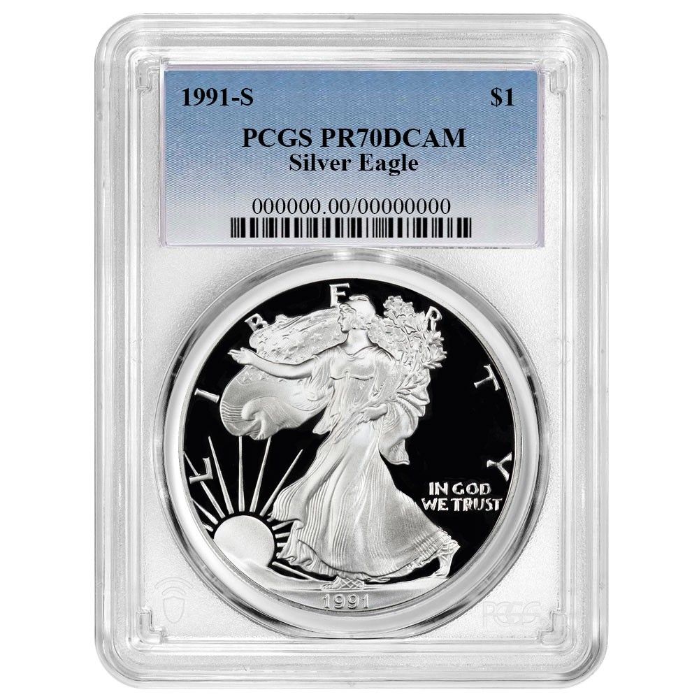 1991-S Proof 1 American Silver Eagle PCGS Blue Label