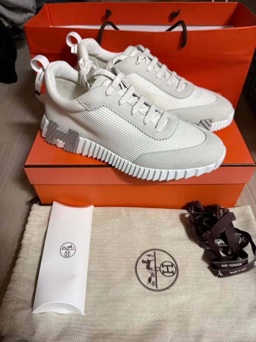 42 Hermes エルメス バウンシング スニーカー メッシュ スウェード