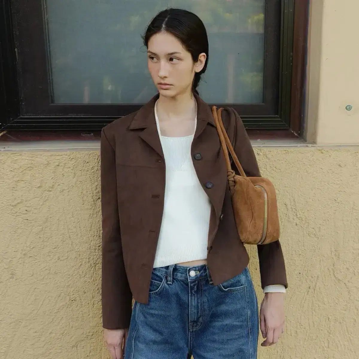 Fyeo リー リノ スウェード シングルジャケット ブラウン S