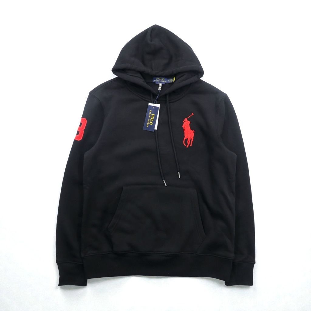 Polo Ralph Lauren ビッグポニー プルオーバー パーカー XL ブラック 刺繍 カンガルーポケット