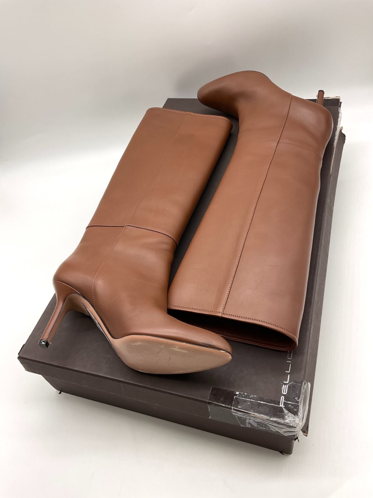  PELLICO ペリーコ 9610 METRO 80 TB ヒールロングブーツ 38.5 MONK ブラウン げ交渉 ロングブーツ ブーツ