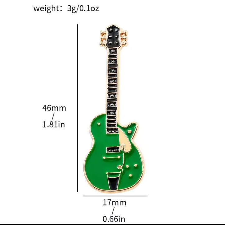 ギター型 ピンバッジ 4つセット ブローチ 楽器 バンド ロック メタル