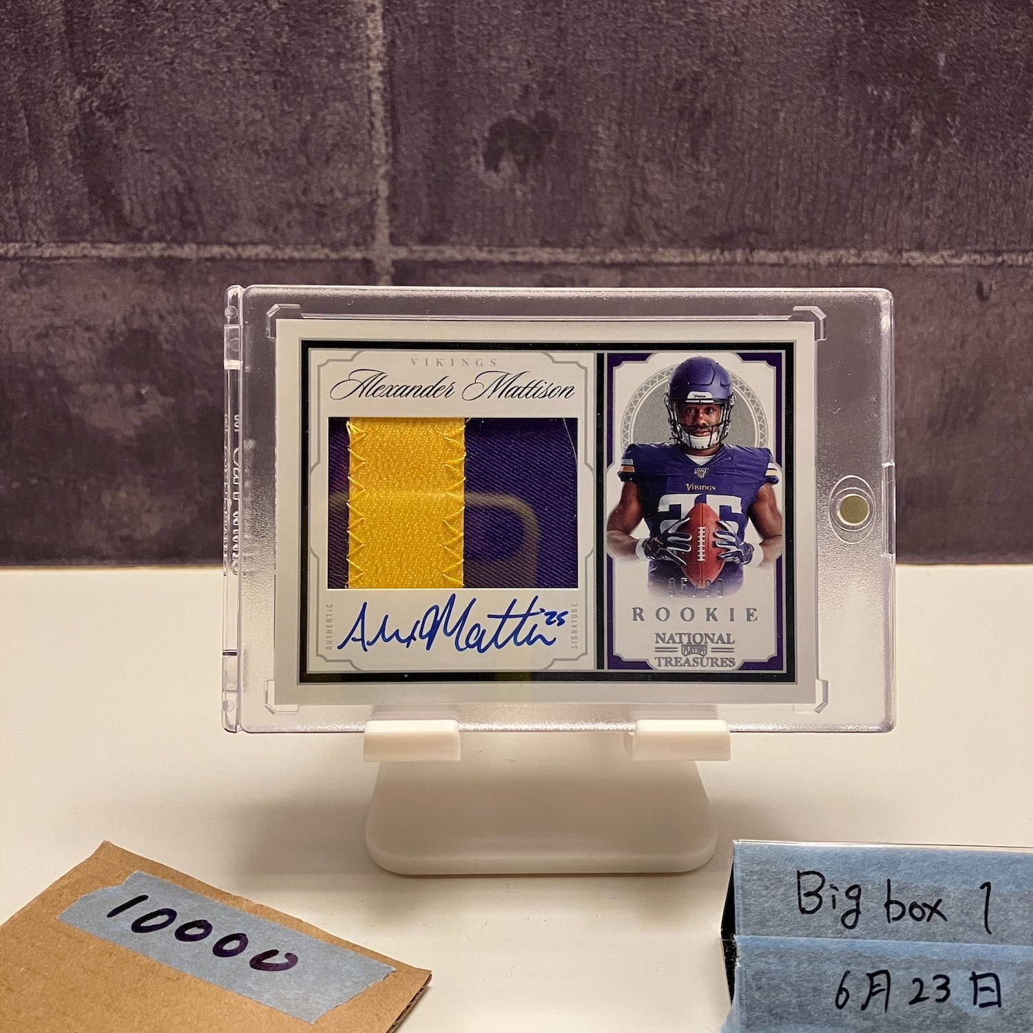 2019 Panini Alexander Mattison 95 99 直筆サインカード Minnesota Vikings RC ルーキー Rookie パッチ カード