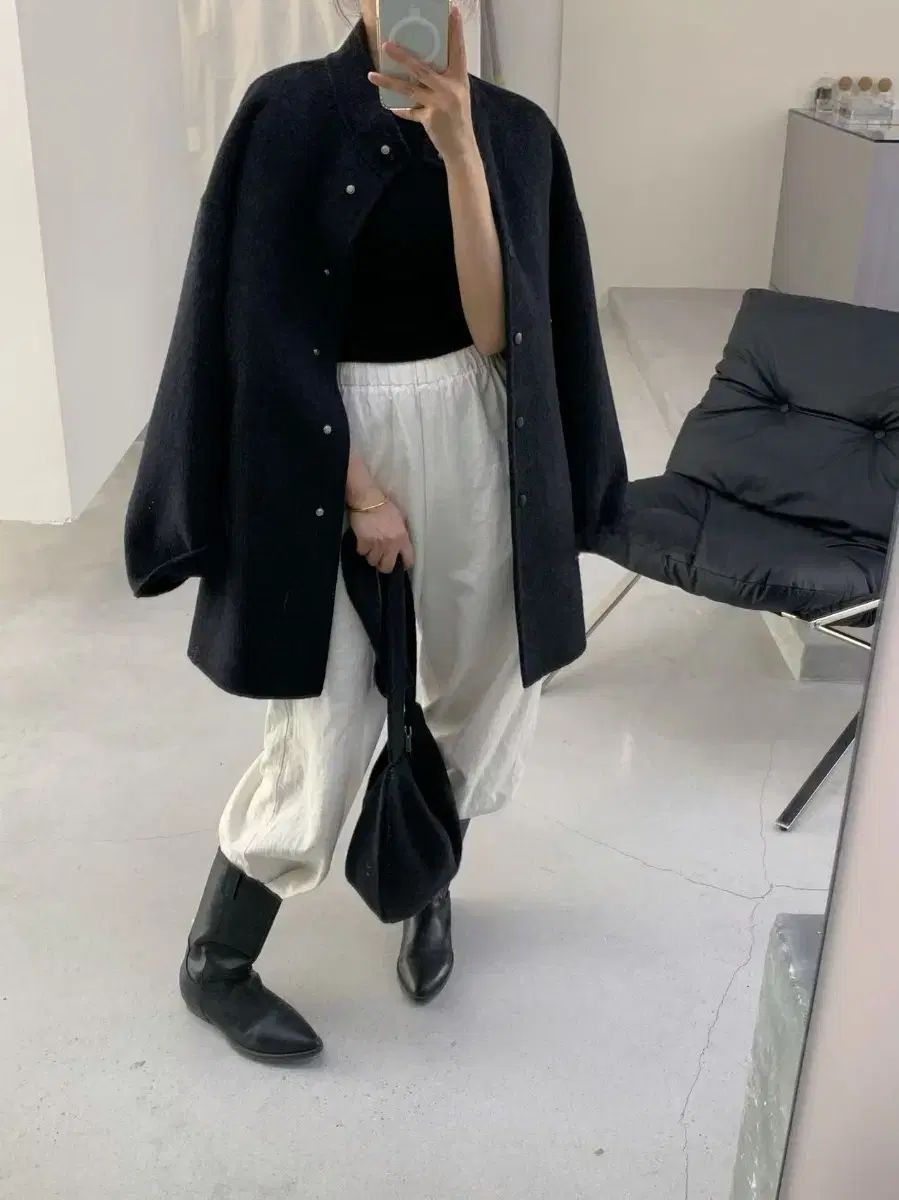 ハンドメイド ウール ハーフコート バッグ セット ロングコート ジャケット アウター レディース