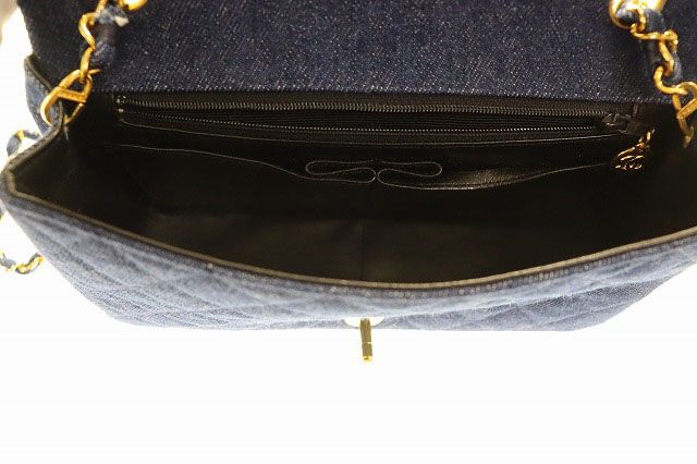 シャネル CHANEL デニム ミニ チェーン ショルダーバッグ フルフラップ