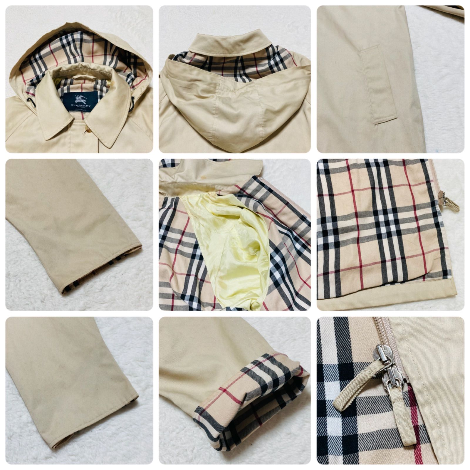 □本国タグ□BURBERRY LONDON バーバリーロンドン フード付きステン