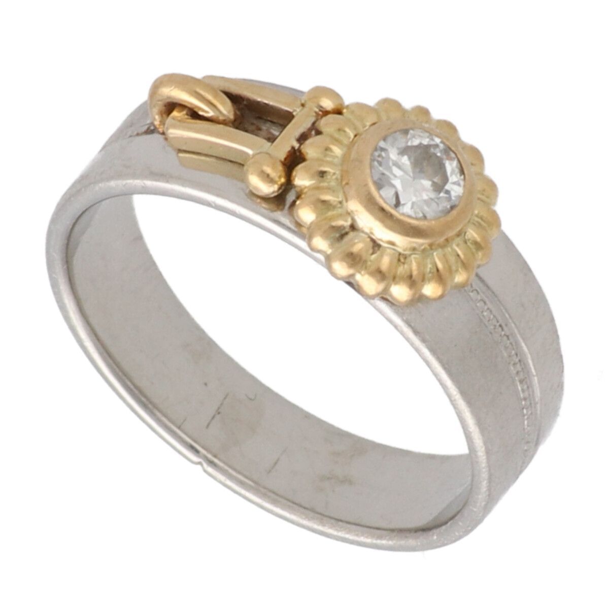 No brand ノーブランド 指輪 リング デザインリング D 0.21 ct K 18 Pt 900 16号 YM