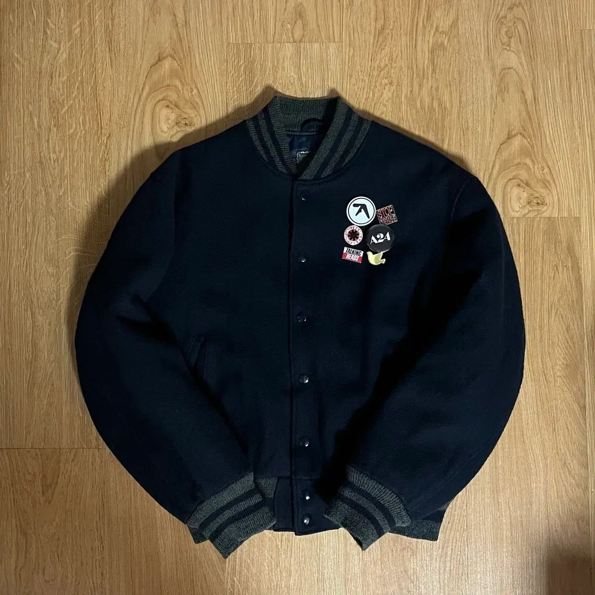 ゴールデンベア スタジャン ジャケット ネイビー M