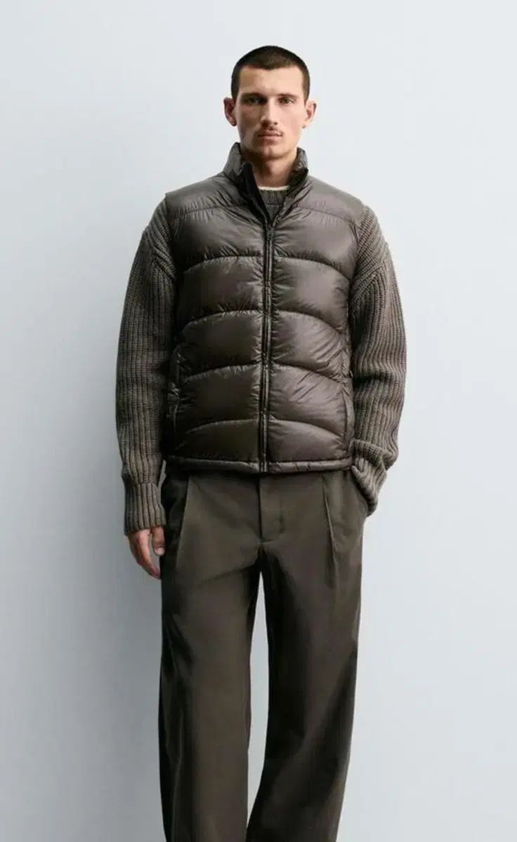 ZARA 80 ダウン 20 フェザー ウォータープルーフBESTベストL ブラウン