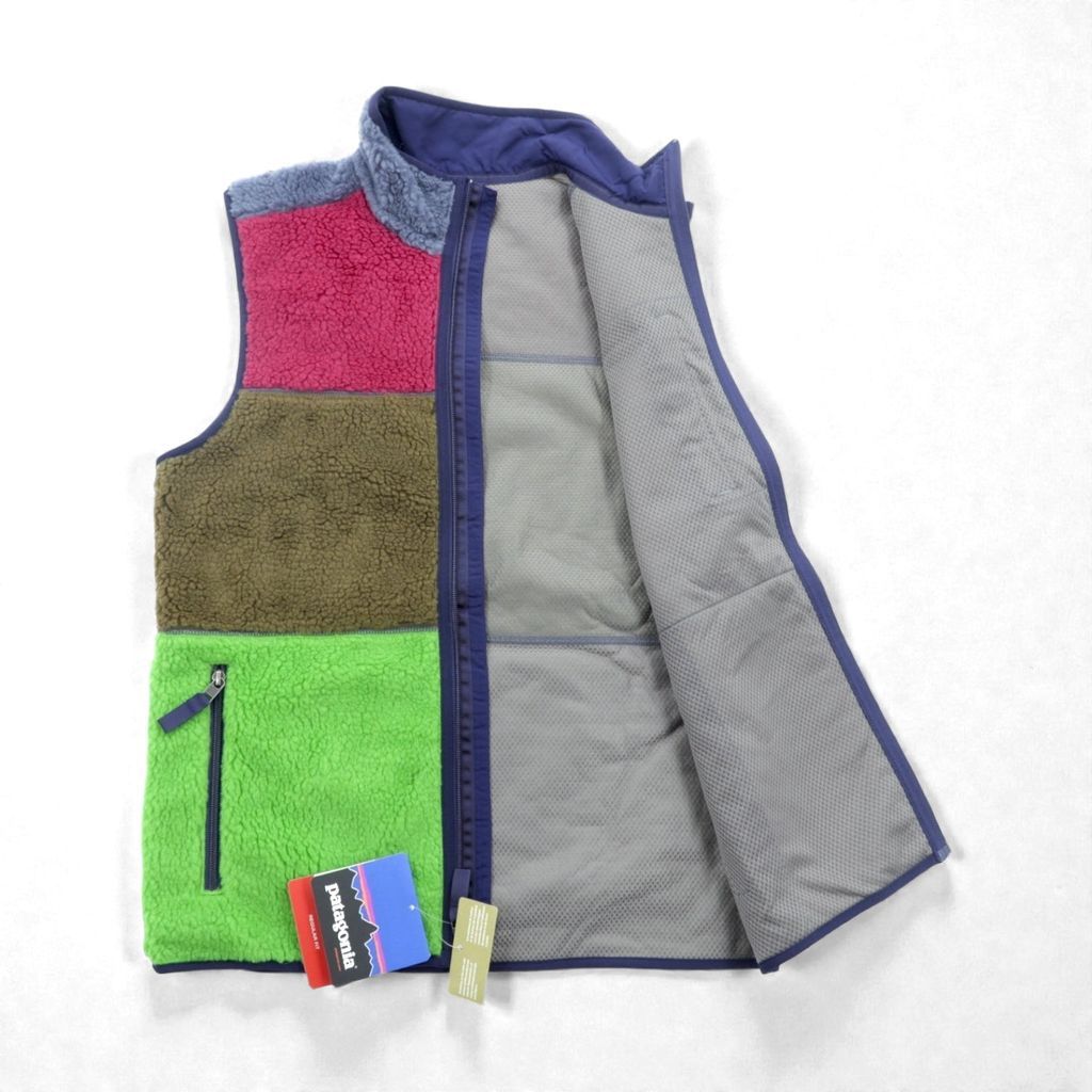 Patagonia フリースベスト マルチカラー Patagonia パッチワーク レトロX Patchwork Retro-X Vest ボアフリース