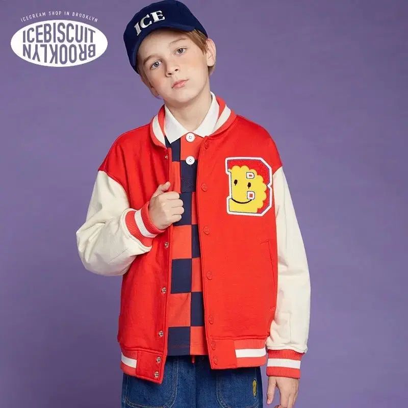 アイスビスケット スマイルワッペン COLORブロック スタジアム アウター_