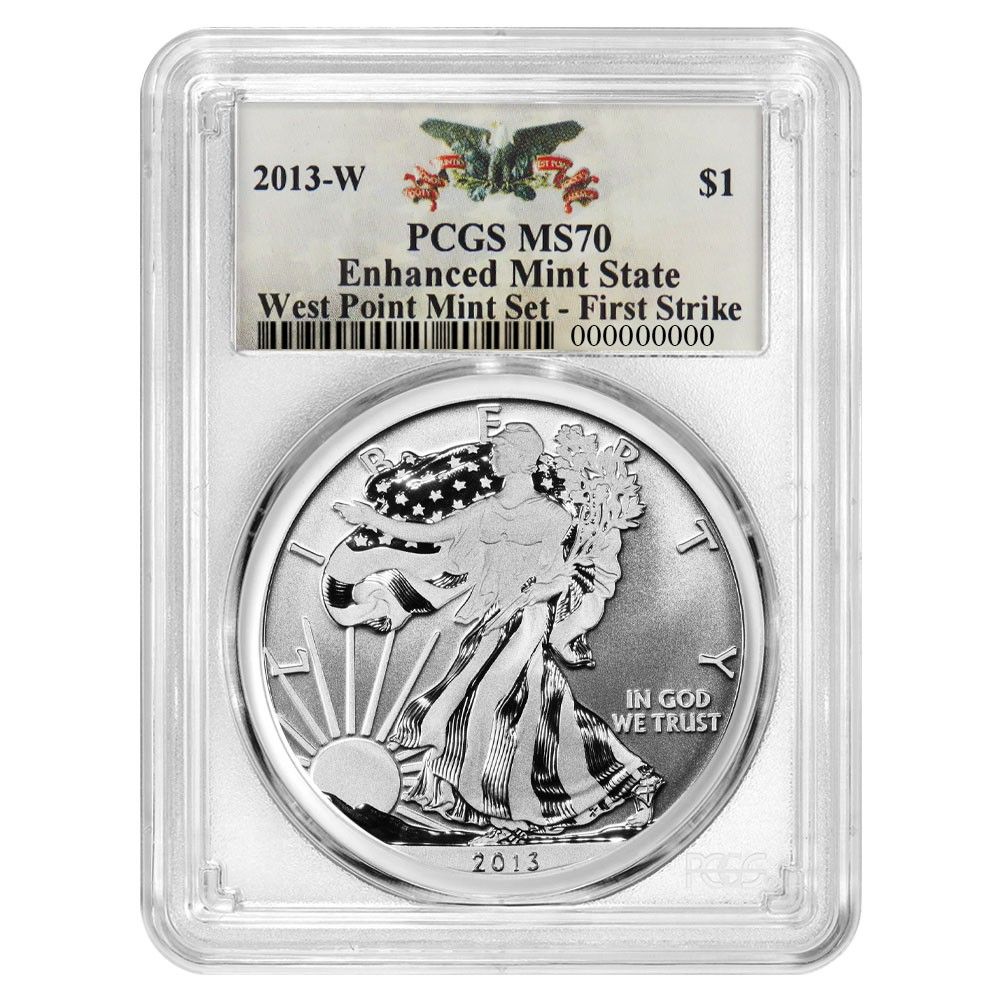2013-W 1 American Silver Eagle Enhanced Mint State West Point Set PCGS MS 70 FS