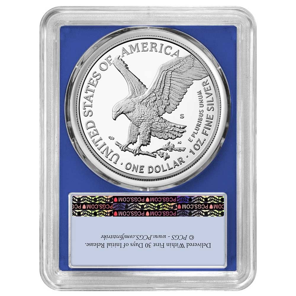 2025 S Proof 1 American Silver Eagle PCGS FS Flag Label Blue Frame