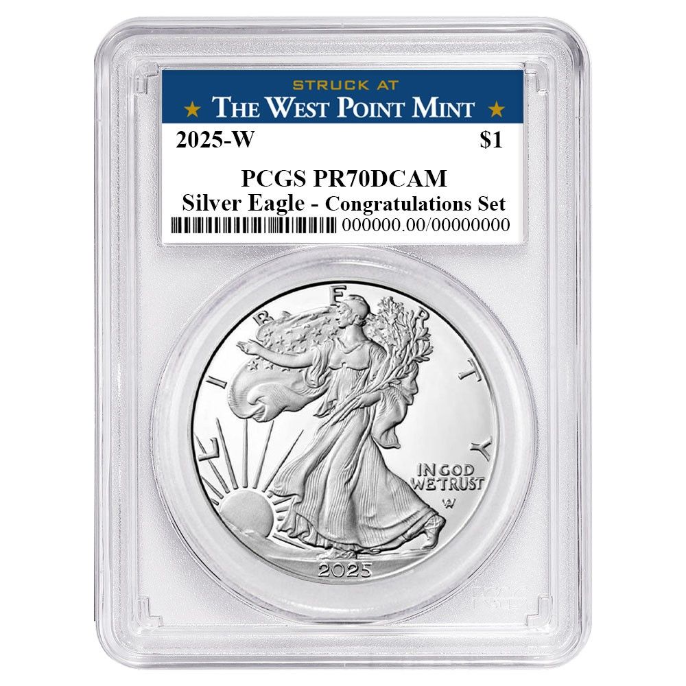 2025 W Proof 1 American Silver Eagle Congratulations Set PCGS West