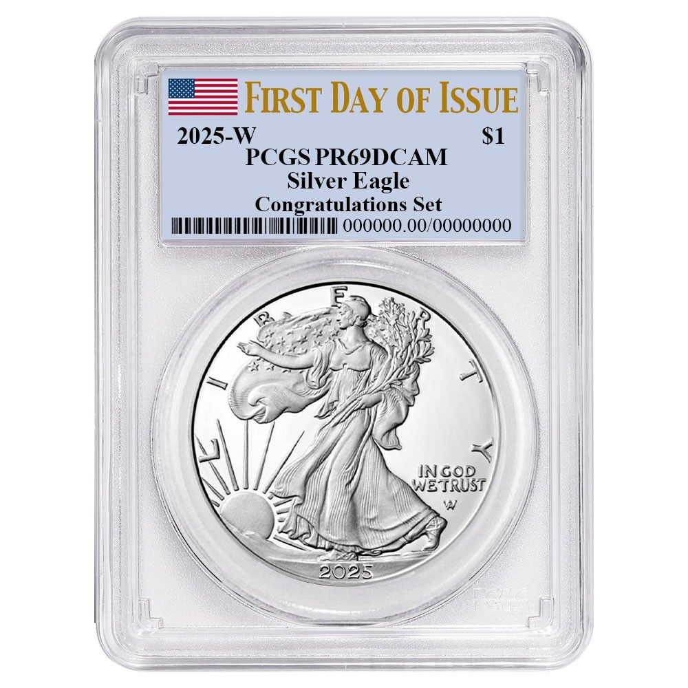 2025-W Proof 1 American Silver Eagle Congratulations Set PCGS FDOI