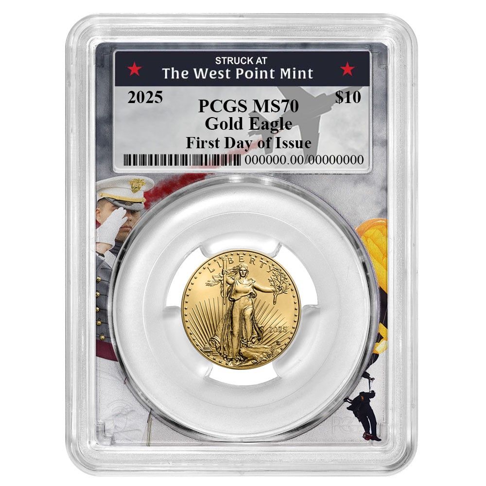 2025 10 American G Eagle 1 4 oz PCGS MS 70 FDOI West Point Frame