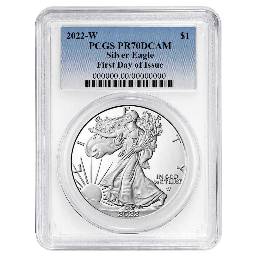 2025 W Proof 1 American Silver Eagle PCGS FDOI Blue Label White Frame