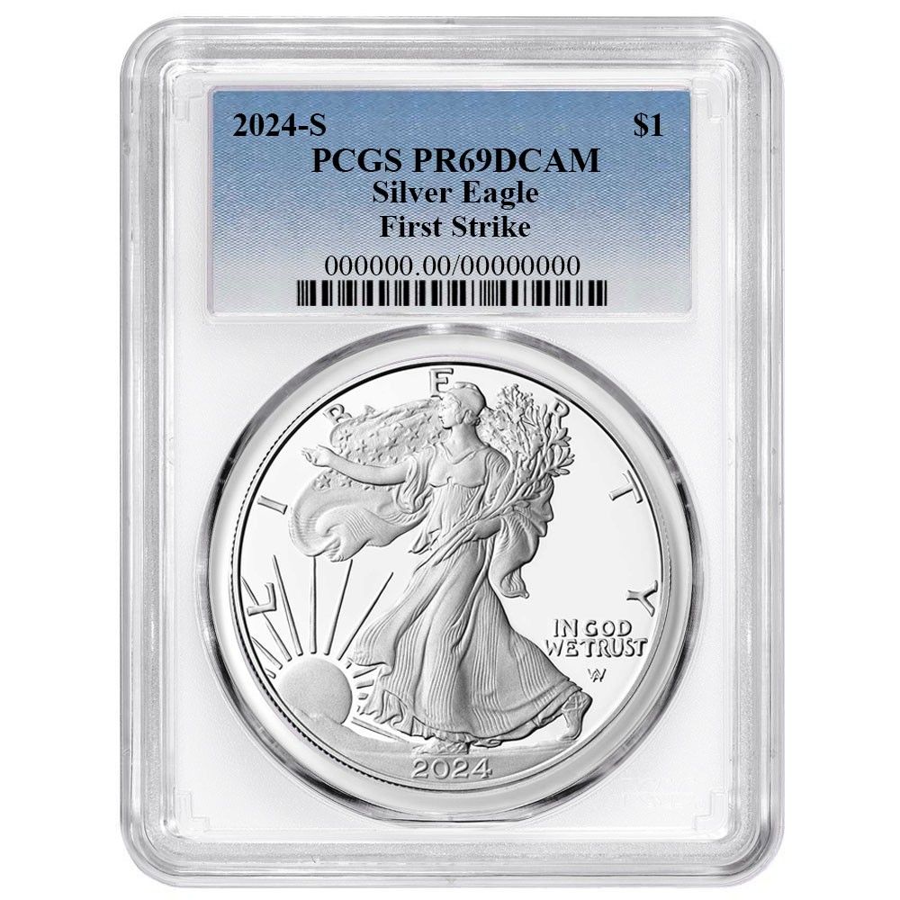 2025 S Proof 1 American Silver Eagle PCGS FS Blue Label White Frame