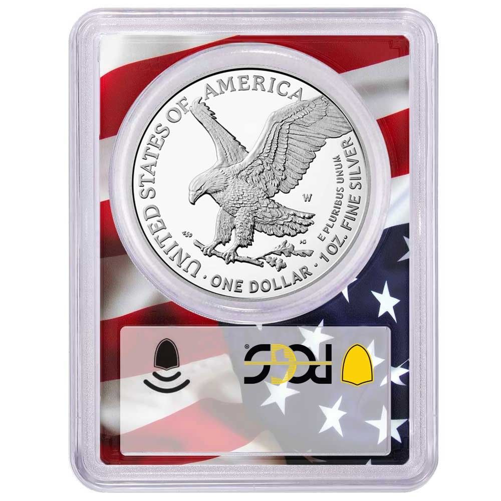 2025 W Proof 1 American Silver Eagle PCGS Trump 45 th President Label