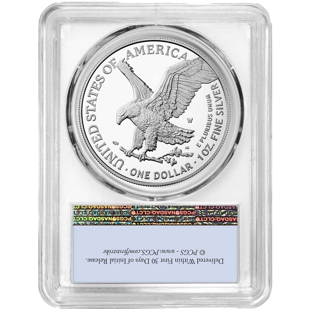 2025 W Proof 1 American Silver Eagle PCGS AR Flag Label