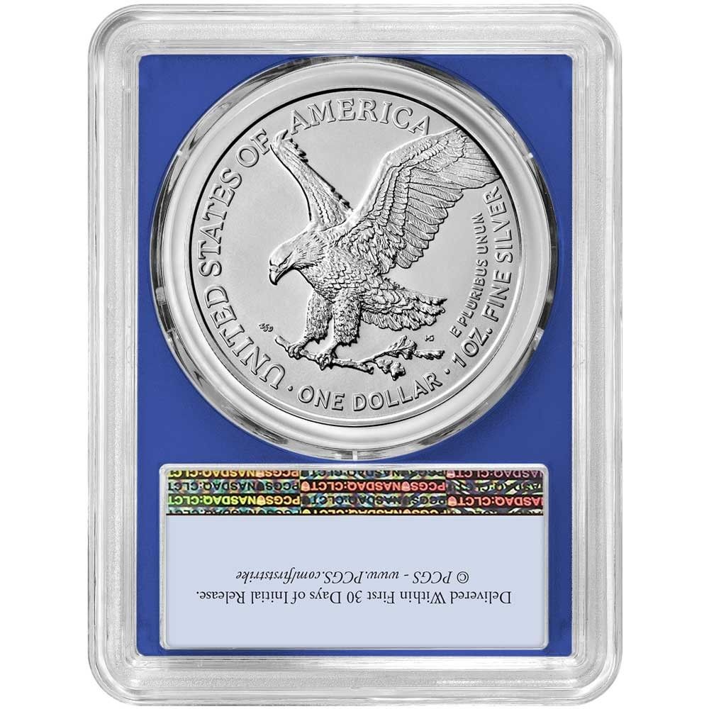 2025 W 1 American Silver Eagle 3 pc Set PCGS MS 70 FS Blue Label Red White
