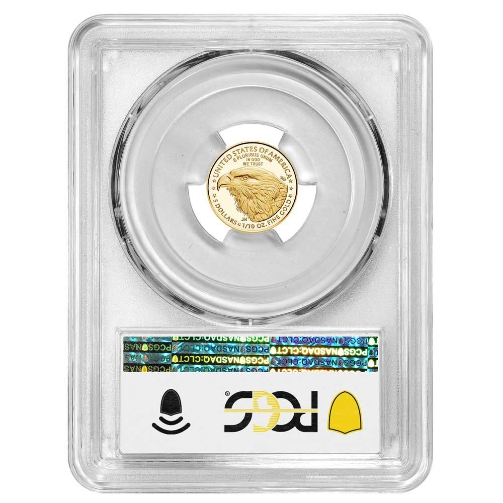 2025 W Proof 5 American G Eagle 1 10 oz PCGS FDOI Flag Label