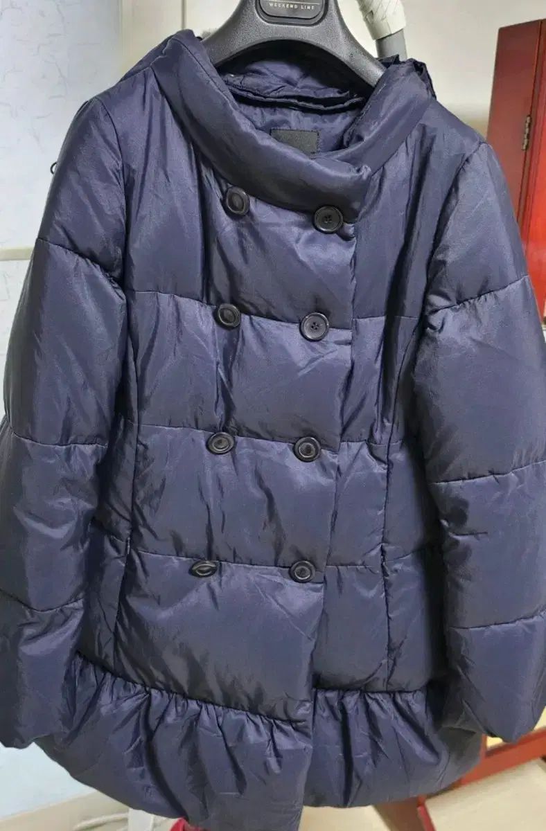 MAX MARA マックスマーラ ショートダウン ネイビー ファー付き