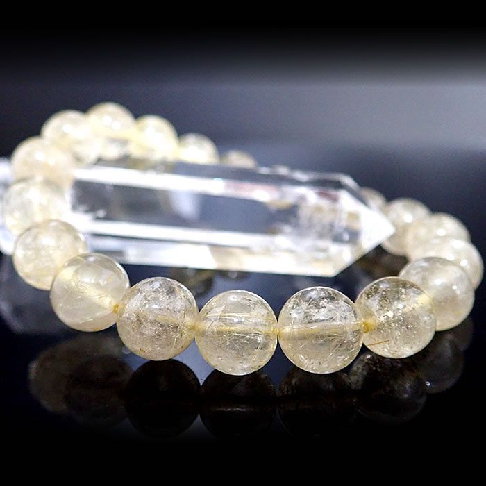 ルチルクォーツ ブレスレット 約10mm半額 ルチルクォーツブレスレット【10mm珠】 金針控えめ ナチュラルタイプ