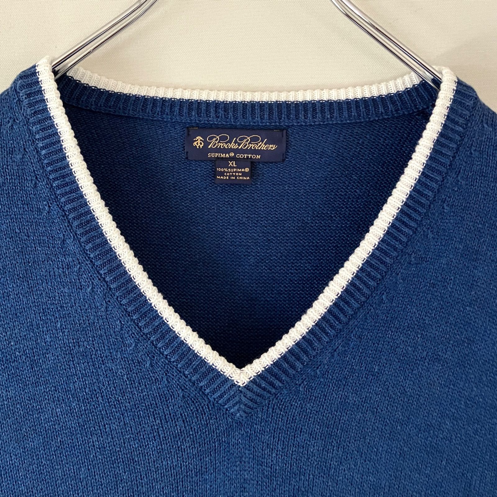 ブルックスブラザーズ☆100%スピーマコットンセーター☆ラインリブV