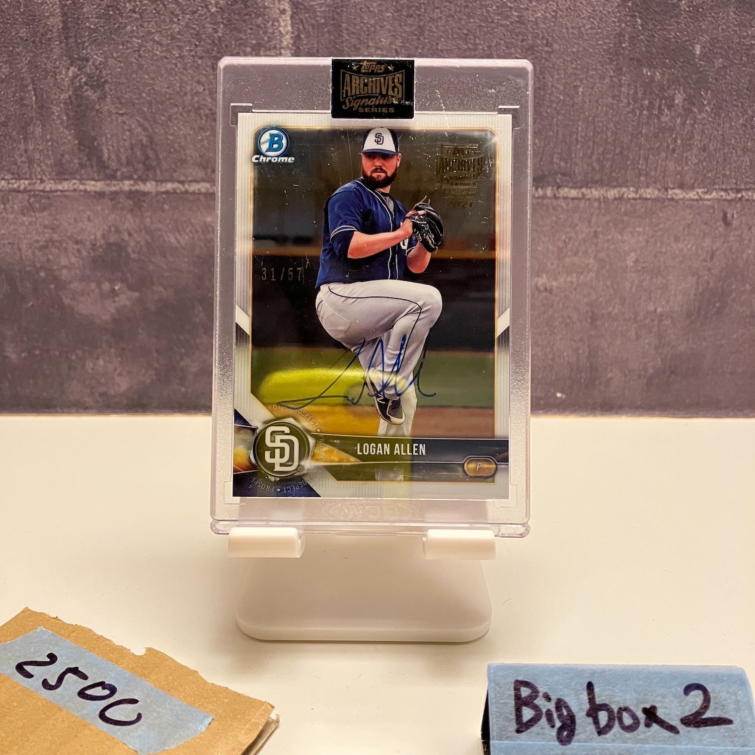 2018 Topps Bowman Chrome Prospect Logan Allen 31/57 直筆サイン