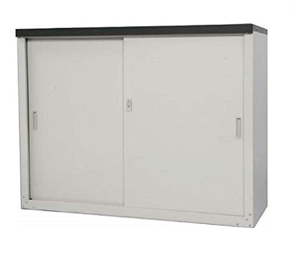 グリーンライフ GREEN LIFE 物置 サビに強い 屋外 小型 棚板 鍵付き 棚板調整 可動棚 棚板耐荷重25 kg 底板耐荷重50 幅121 奥行47 高さ92 cm ライトグレー 倉庫 収納庫 HS 1292