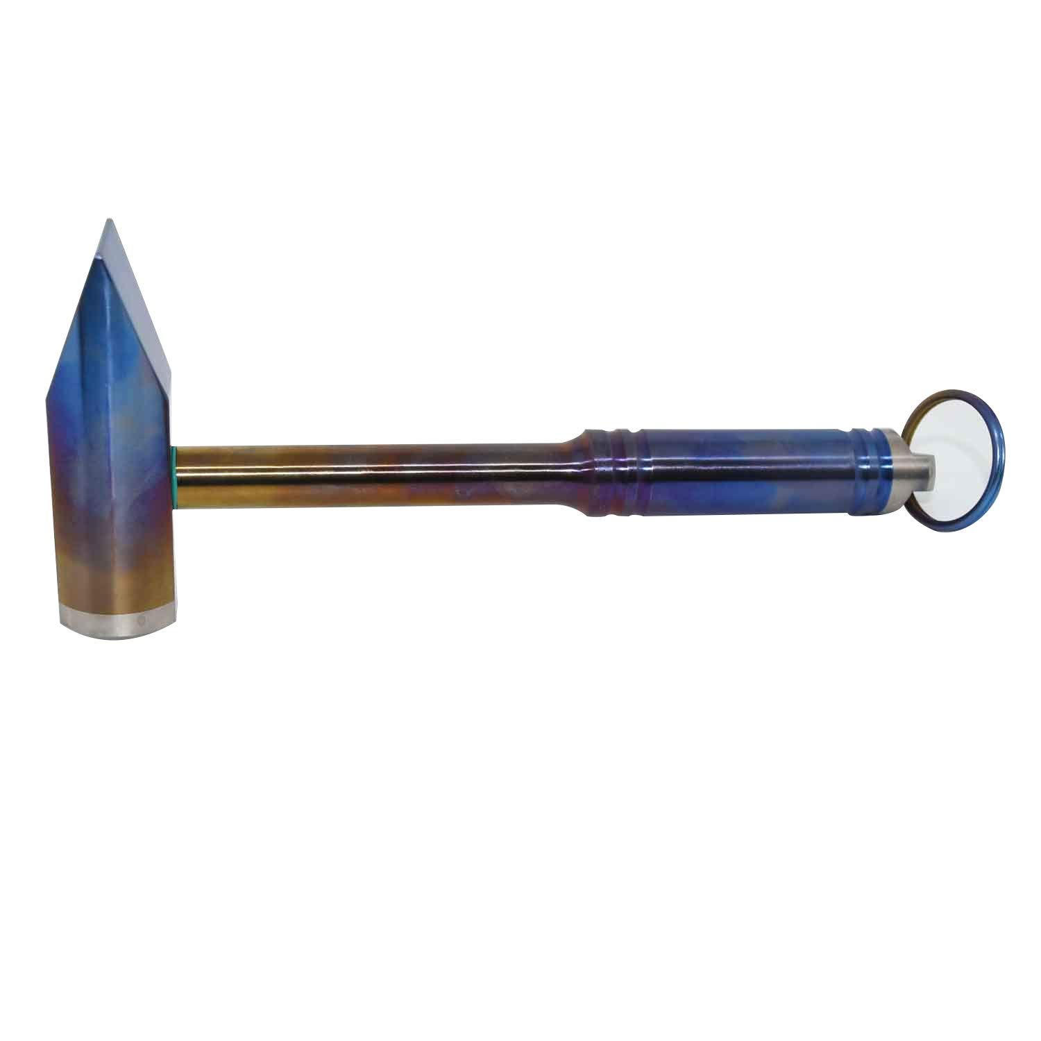 64チタンハンマー ネジ式で分割収納できるウルトラコンパクトな チタン金槌 陽 酸化 虹色 ハンマー ウルトラライト 虹色ねじ込み式ハンマー