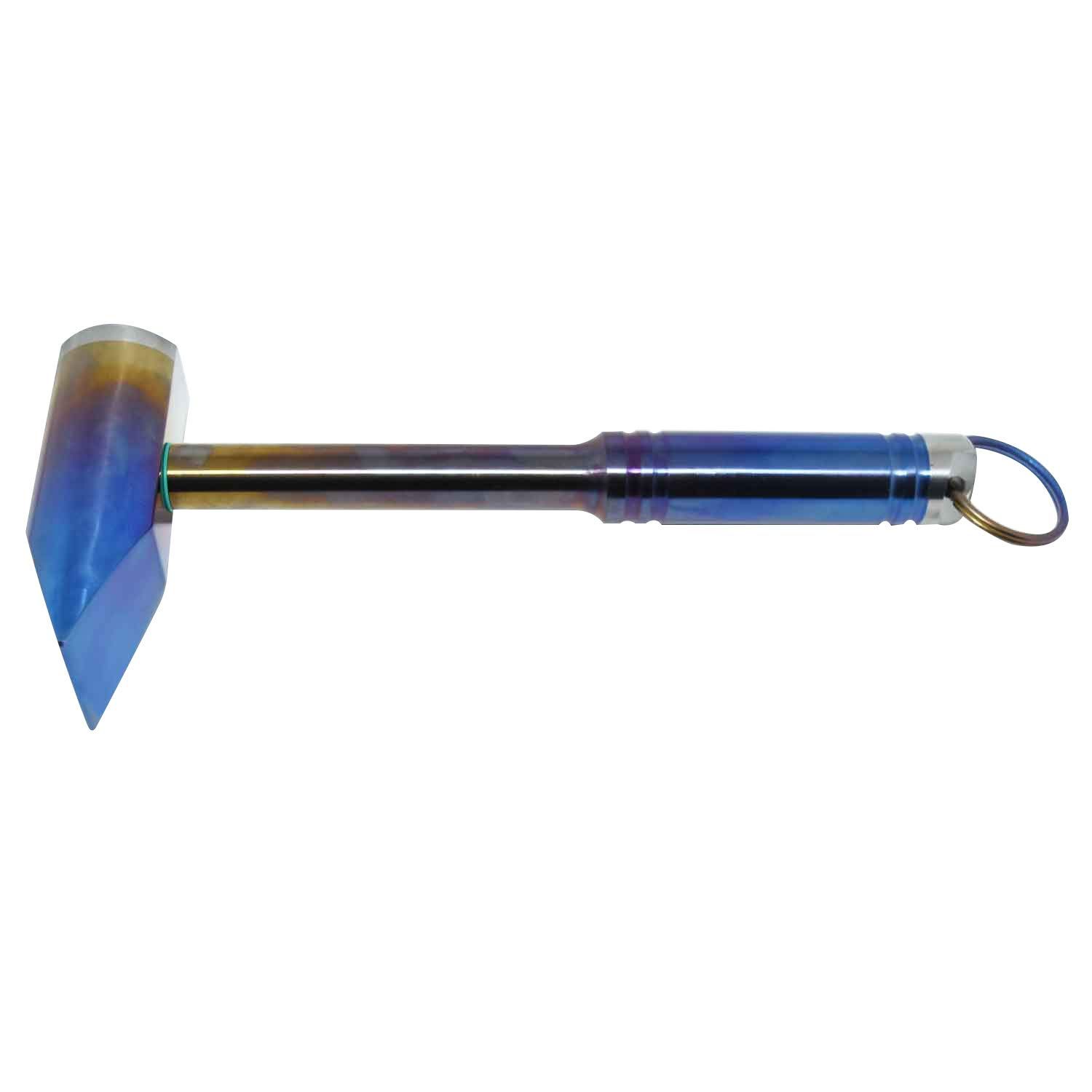 64チタンハンマー ネジ式で分割収納できるウルトラコンパクトな チタン金槌 陽 酸化 虹色 ハンマー ウルトラライト 虹色ねじ込み式ハンマー