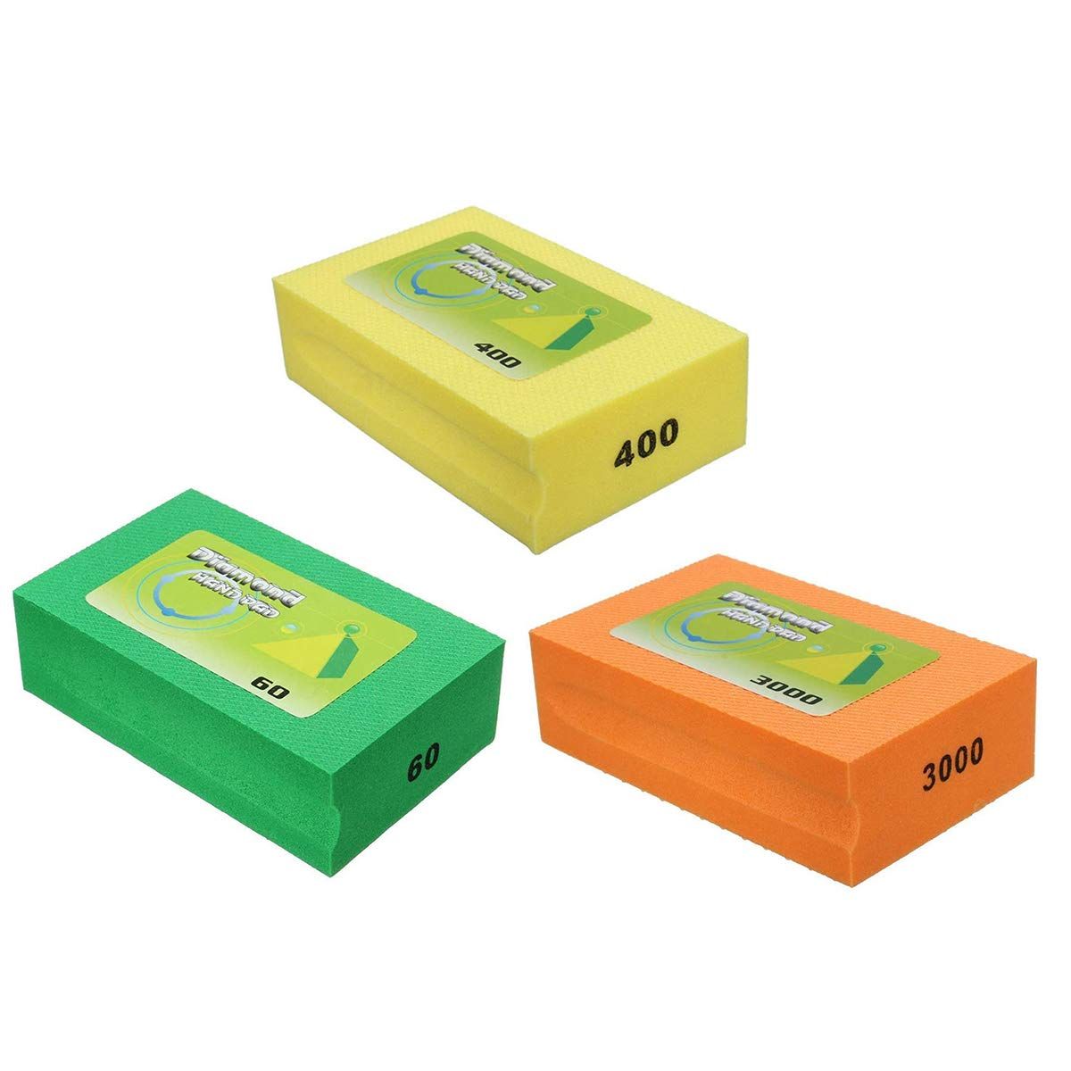 ダイヤモンド研磨ハンド ハンド研磨パッド 手研磨パッド 花崗岩 大理石 複合材料 タイル ガラス用 修復 実用 耐久性 便利 軽量 家庭 作業 DIY セット 60 400 3000