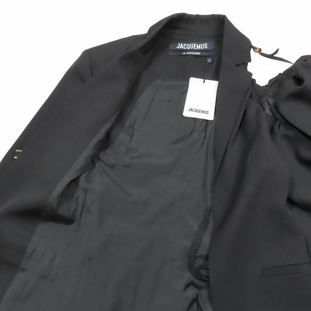 【中古】未使用品 24AW ジャックムス JACQUEMUS テーラードジャケット 変形 アシンメトリー 34 黒/4 レディース 24AW ジャックムス JACQUEMUS テーラードジャケット ブレザー 変形