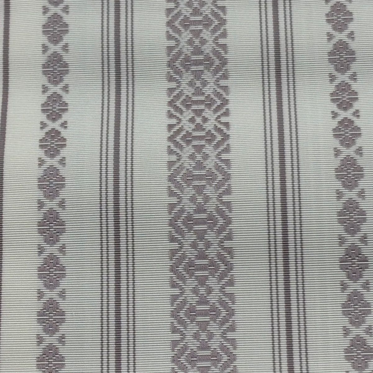 半幅帯 秀品 証紙 博多織 間道 独鈷 白 正絹