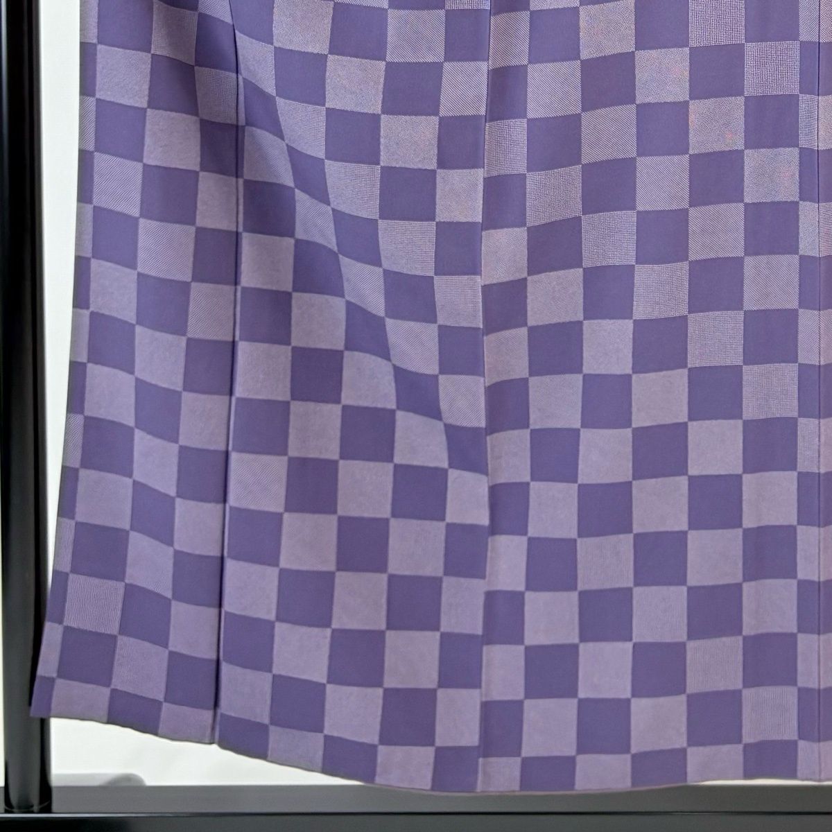 小紋 身丈153 cm 裄丈63.5 S 袷 市松 鮫 紫 正絹
